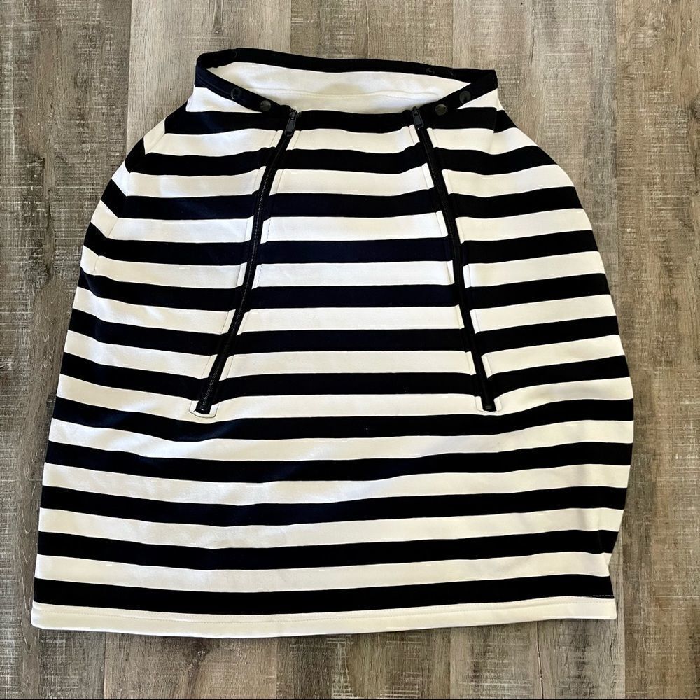 Black and white striped car seat cover